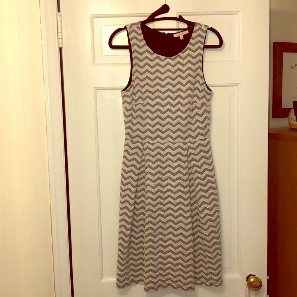 Gray and white dress